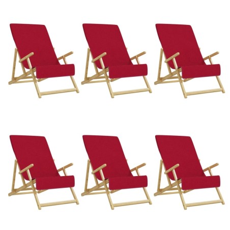 vidaXL Toallas de playa 6 uds tela burdeos 400 g/m² 60x135 cm