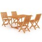 vidaXL Conjunto de comedor de jardín 5 piezas madera maciza de teca vidaXL Conjunto de comedor de jardín 5 piezas madera maciza de teca