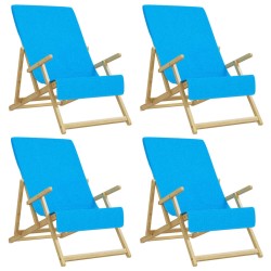 vidaXL Toallas de playa 4 uds tela turquesa 400 g/m² 60x135 cm