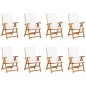 vidaXL Comedor de jardín 9 piezas con cojines madera maciza de teca vidaXL Comedor de jardín 9 piezas con cojines madera maciza de teca