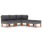vidaXL Set de muebles de jardín 6 pzas y cojines ratán sintético gris