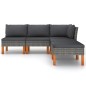 vidaXL Set de muebles de jardín 6 pzas y cojines ratán sintético gris