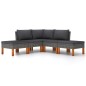 vidaXL Set de muebles de jardín 6 pzas y cojines ratán sintético gris