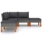 vidaXL Set de muebles de jardín 6 pzas y cojines ratán sintético gris