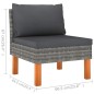 vidaXL Set de muebles de jardín 6 pzas y cojines ratán sintético gris