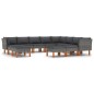 vidaXL Set de muebles de jardín 12 pzas y cojines ratán sintético gris