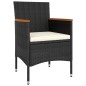 vidaXL Juego de muebles de jardín de 5 piezas ratán sintético negro vidaXL Juego de muebles de jardín de 5 piezas ratán sintético negro