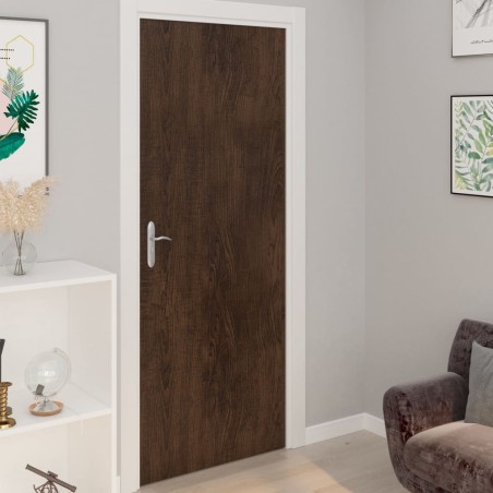 vidaXL Láminas autoadhesivas puertas 4 uds PVC roble oscuro 210x90 cm 