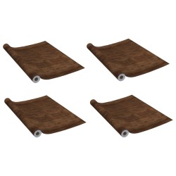 vidaXL Láminas autoadhesivas puertas 4 uds PVC roble oscuro 210x90 cm 