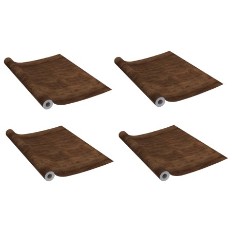 vidaXL Láminas autoadhesivas puertas 4 uds PVC roble oscuro 210x90 cm 