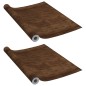 vidaXL Láminas autoadhesivas muebles 2 uds PVC roble oscuro 500x90 cm vidaXL Láminas autoadhesivas muebles 2 uds PVC roble oscuro 500x90 cm