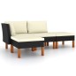 vidaXL Set de muebles de jardín 6 pzas y cojines ratán sintético negro vidaXL Set de muebles de jardín 6 pzas y cojines ratán sintético negro