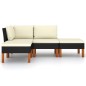 vidaXL Set de muebles de jardín 6 pzas y cojines ratán sintético negro vidaXL Set de muebles de jardín 6 pzas y cojines ratán sintético negro