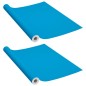 vidaXL Láminas autoadhesivas muebles 2 uds PVC azul celeste 500x90 cm vidaXL Láminas autoadhesivas muebles 2 uds PVC azul celeste 500x90 cm