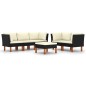 vidaXL Set de muebles de jardín 6 pzas y cojines ratán sintético negro