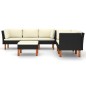 vidaXL Set de muebles de jardín 6 pzas y cojines ratán sintético negro