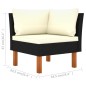 vidaXL Set de muebles de jardín 5 pzas y cojines ratán sintético negro