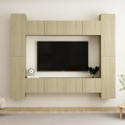 vidaXL Set de muebles salón TV 8 pzas madera ingeniería roble Sonoma