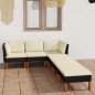 vidaXL Set de muebles de jardín 6 pzas y cojines ratán sintético negro vidaXL Set de muebles de jardín 6 pzas y cojines ratán sintético negro