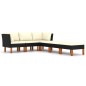 vidaXL Set de muebles de jardín 6 pzas y cojines ratán sintético negro vidaXL Set de muebles de jardín 6 pzas y cojines ratán sintético negro