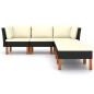 vidaXL Set de muebles de jardín 6 pzas y cojines ratán sintético negro vidaXL Set de muebles de jardín 6 pzas y cojines ratán sintético negro