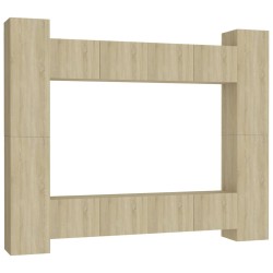 vidaXL Set de muebles salón TV 8 pzas madera ingeniería roble Sonoma