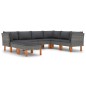 vidaXL Set de muebles de jardín 8 pzas y cojines ratán sintético gris