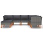 vidaXL Set de muebles de jardín 8 pzas y cojines ratán sintético gris