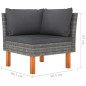 vidaXL Set de muebles de jardín 8 pzas y cojines ratán sintético gris