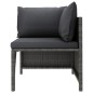 vidaXL Set de muebles de jardín 5 pzas y cojines ratán sintético gris vidaXL Set de muebles de jardín 5 pzas y cojines ratán sintético gris
