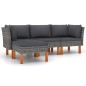 vidaXL Set de muebles de jardín 4 pzas y cojines ratán sintético gris vidaXL Set de muebles de jardín 4 pzas y cojines ratán sintético gris