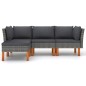 vidaXL Set de muebles de jardín 4 pzas y cojines ratán sintético gris vidaXL Set de muebles de jardín 4 pzas y cojines ratán sintético gris