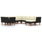 vidaXL Set de muebles de jardín 9 pzas y cojines ratán sintético negro