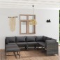 vidaXL Set de muebles de jardín 8 pzas y cojines ratán sintético gris vidaXL Set de muebles de jardín 8 pzas y cojines ratán sintético gris