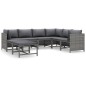 vidaXL Set de muebles de jardín 8 pzas y cojines ratán sintético gris vidaXL Set de muebles de jardín 8 pzas y cojines ratán sintético gris