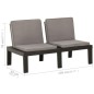 vidaXL Set de muebles de jardín 3 piezas con cojines plástico gris vidaXL Set de muebles de jardín 3 piezas con cojines plástico gris
