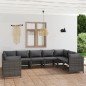 vidaXL Set de muebles de jardín 9 pzas y cojines ratán sintético gris vidaXL Set de muebles de jardín 9 pzas y cojines ratán sintético gris