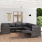 vidaXL Set de muebles de jardín 9 pzas y cojines ratán sintético gris vidaXL Set de muebles de jardín 9 pzas y cojines ratán sintético gris