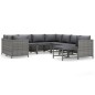 vidaXL Set de muebles de jardín 9 pzas y cojines ratán sintético gris vidaXL Set de muebles de jardín 9 pzas y cojines ratán sintético gris