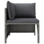 vidaXL Set de muebles de jardín 9 pzas y cojines ratán sintético gris vidaXL Set de muebles de jardín 9 pzas y cojines ratán sintético gris