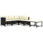 vidaXL Set de muebles de jardín 6 pzas y cojines ratán sintético negro vidaXL Set de muebles de jardín 6 pzas y cojines ratán sintético negro