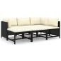 vidaXL Set de muebles de jardín 6 pzas y cojines ratán sintético negro vidaXL Set de muebles de jardín 6 pzas y cojines ratán sintético negro
