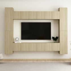 vidaXL Set de muebles salón TV 10 pzas madera ingeniería roble Sonoma