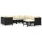 vidaXL Set de muebles de jardín 9 pzas y cojines ratán sintético negro vidaXL Set de muebles de jardín 9 pzas y cojines ratán sintético negro