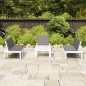 vidaXL Set de muebles de jardín 4 piezas con cojines plástico blanco vidaXL Set de muebles de jardín 4 piezas con cojines plástico blanco