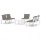 vidaXL Set de muebles de jardín 4 piezas con cojines plástico blanco vidaXL Set de muebles de jardín 4 piezas con cojines plástico blanco