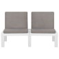 vidaXL Set de muebles de jardín 4 piezas con cojines plástico blanco vidaXL Set de muebles de jardín 4 piezas con cojines plástico blanco
