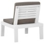 vidaXL Sillones de jardín con cojines 2 unidades plástico blanco