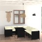 vidaXL Set de muebles de jardín 9 pzas y cojines ratán sintético negro
