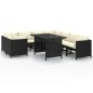 vidaXL Set de muebles de jardín 9 pzas y cojines ratán sintético negro